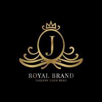 création de logo vectoriel lettre j royal crest pour marque vintage et initiale de soins de beauté