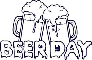 silhouette de jour de bière en verre vecteur