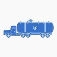camion d'eau à vue latérale isolée modifiable dans un style monochrome plat pour l'élément d'illustration de la journée de l'eau ou la conception liée à l'environnement et au transport vecteur