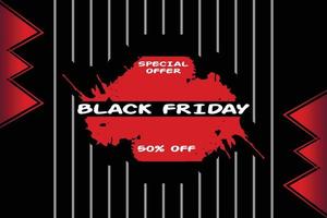 bannière marketing promotionnelle de vente du vendredi noir, affiche avec étiquettes rouges. illustration vectorielle vecteur