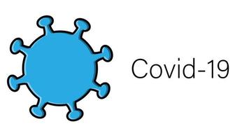épidémie de pandémie de coronavirus respiratoire mortel infectieux bleu dangereux, virus microbe covid-19 isolé sur fond blanc vecteur