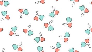 texture transparente motif de ballons plats en forme de coeurs, objets d'amour pour la fête de l'amour saint valentin le 14 février ou le 8 mars sur fond blanc. illustration vectorielle vecteur