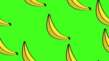 illustration vectorielle. modèle avec des bananes. banane jaune et brillante sur un fond vert clair brillant. nourriture végétalienne. modèle de conception d'aliments sains, de cafés et de restaurants vecteur