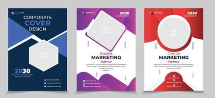 modèle de conception de couverture de livre d'entreprise, brochure, rapport annuel, magazine, affiche, présentation d'entreprise, dépliant, bannière. vecteur