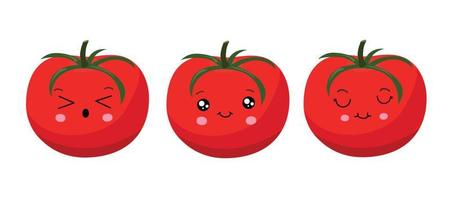tomate rouge dans un style kawaii. illustration vectorielle vecteur