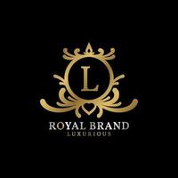création de logo vectoriel lettre l crête royale pour marque de luxe