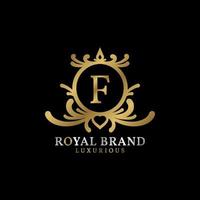 création de logo vectoriel lettre f royal crest pour marque de luxe