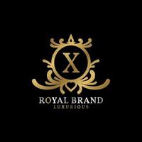 création de logo vectoriel lettre x crête royale pour marque de luxe