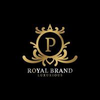 création de logo vectoriel lettre p royal crest pour marque de luxe
