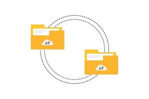 conception d'illustration de transfert de fichiers cloud. vecteur