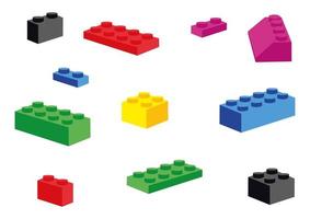 vecteur de clipart de blocs de construction colorés. blocs de construction de jouets