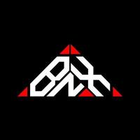 conception créative du logo lettre bnx avec graphique vectoriel, logo bnx simple et moderne en forme de triangle. vecteur
