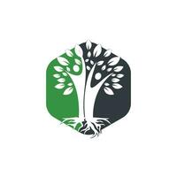 création de logo arbre généalogique et racines. création de logo icône symbole arbre généalogique vecteur