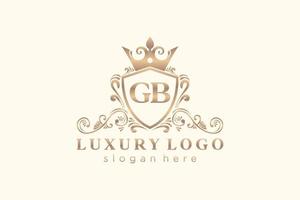 modèle initial de logo de luxe royal de lettre gb dans l'art vectoriel pour le restaurant, la royauté, la boutique, le café, l'hôtel, l'héraldique, les bijoux, la mode et d'autres illustrations vectorielles.