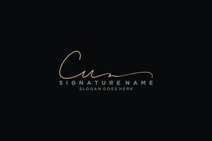 initial cu lettre signature logo modèle design élégant logo signe symbole modèle vecteur icône