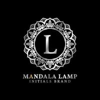 lettre l mandala lampe initiales création de logo vectoriel décoratif pour mariage, spa, hôtel, soins de beauté