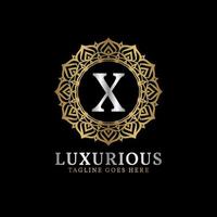 lettre x luxueuse fleur décorative mandala art initiales création de logo vectoriel pour mariage, spa, hôtel, soins de beauté
