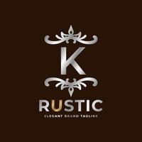 lettre k création de modèle de logo vectoriel rustique pour la mode, mariage, spa, salon, hôtel, restaurant, soins de beauté