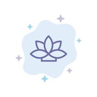 fleur inde lotus plante icône bleue sur fond de nuage abstrait vecteur