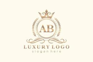 modèle de logo de luxe royal de lettre ab initial dans l'art vectoriel pour le restaurant, la royauté, la boutique, le café, l'hôtel, l'héraldique, les bijoux, la mode et d'autres illustrations vectorielles.