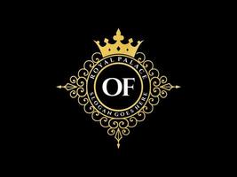 lettre du logo victorien de luxe royal antique avec cadre ornemental. vecteur