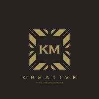 km lettre initiale luxe ornement monogramme logo modèle vecteur