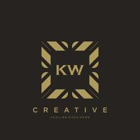 kw lettre initiale luxe ornement monogramme logo modèle vecteur