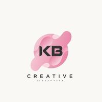 kb lettre initiale logo coloré icône conception modèle éléments vecteur