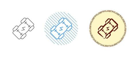 il s'agit d'un ensemble d'icônes de planche à roulettes profilées et colorées vecteur