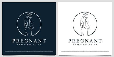 modèle de conception de logo femme enceinte avec un concept simple et un élément créatif vecteur