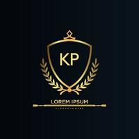 kp lettre initiale avec modèle royal.élégant avec vecteur de logo couronne, illustration vectorielle de lettrage créatif logo.