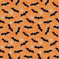 modèle sans couture d'halloween avec fond web et chauves-souris noires vecteur