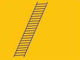illustration d'escalier debout sur fond jaune foncé vecteur