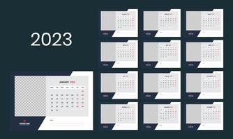 modèle de calendrier de bureau 2023 vecteur