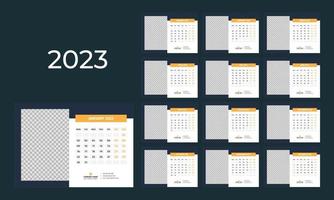 modèle de calendrier de bureau 2023 vecteur