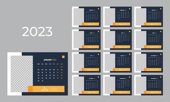 modèle de calendrier de bureau 2023 vecteur