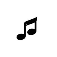 vecteur d'icône plate simple note de musique