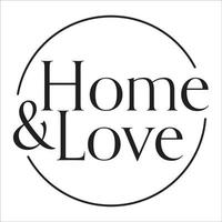 maison et amour typographie élégante vecteur