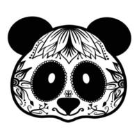 conception de mandala de page de coloriage de panda. design d'impression. conception de t-shirts. vecteur