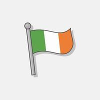 illustration du modèle de drapeau irlandais vecteur