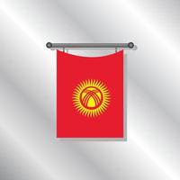 illustration du modèle de drapeau du kirghizistan vecteur
