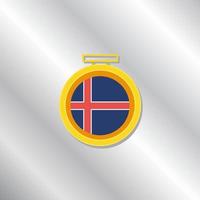 illustration du modèle de drapeau islandais vecteur