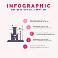 comme science espace solide icône infographie 5 étapes présentation fond vecteur