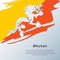 illustration du modèle de drapeau du bhoutan vecteur