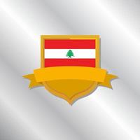 illustration du modèle de drapeau du liban vecteur