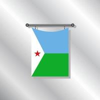 illustration du modèle de drapeau de djibouti vecteur