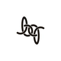 lettre bq lié chevauchement des lignes symbole logo vecteur