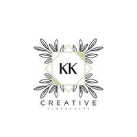 kk lettre initiale fleur logo modèle vecteur art vectoriel premium