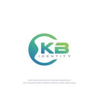 kb lettre initiale ligne circulaire modèle de logo vecteur avec dégradé de couleurs