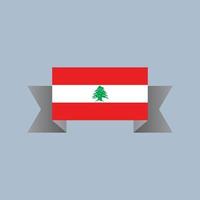 illustration du modèle de drapeau du liban vecteur